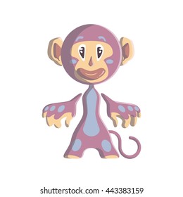 Funny cartoon character Monkey boy /pink and blue