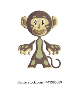 Funny cartoon character Monkey boy / brown