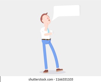 funny cartoon character a lot of speak . Vector illustration