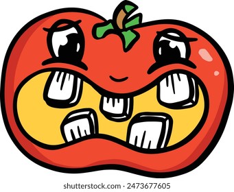 Funny Cartoon Character Tomato Illustration Logo or Mascot Vector