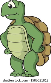 Funny cartoon character of turtle.