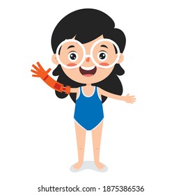 Funny Cartoon Character Using Prosthesis