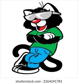 funny cartoon character in vector art style