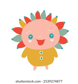 Funny cartoon character. Vector design element. 