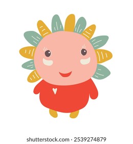 Funny cartoon character. Vector design element. 