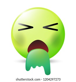Funny cartoon character. Yellow face with emotions. Facial expression. Vector illustration.