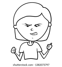 Funny cartoon characters of girls, expression of emotions and mood, portrait, children's book for painting, vector illustration