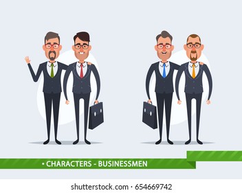 Funny Cartoon Characters. Office Workers - Colleagues. Vector Illustration