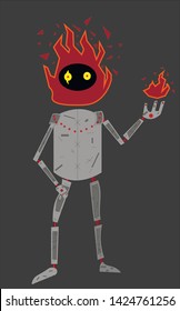 funny cartoon charapter fire knight