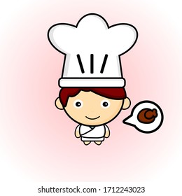 Funny cartoon chef vector illustration.