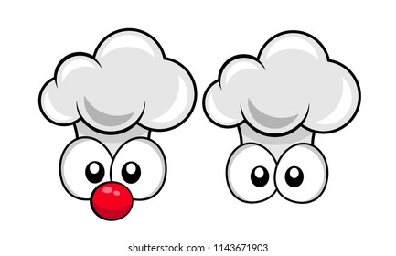 funny cartoon chef's cap with his eye and nose. funny illustration designed for childern