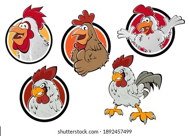 funny cartoon chicken logo collection