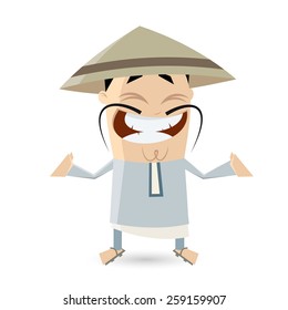 funny cartoon Chinese man 