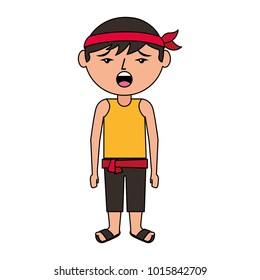 funny cartoon chinese man standing