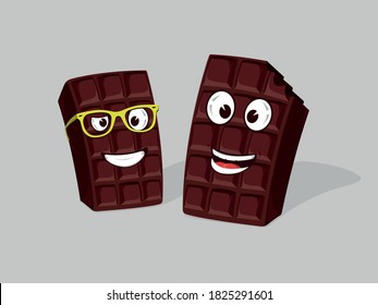 Barras cómicas de chocolate con cara cómica