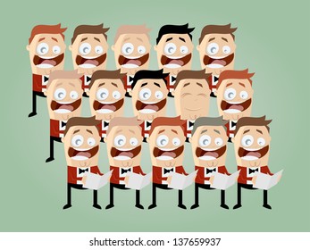 lustiger Cartoon-Chor