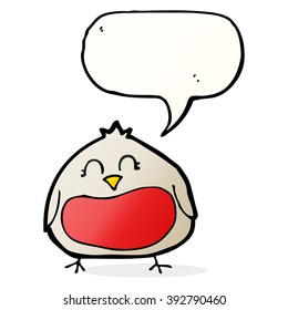 funny cartoon christmas robin with speech bubble