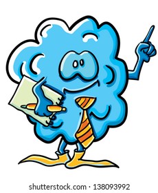 Funny cartoon cloud on the white background