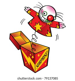 Funny cartoon Clown jump spring gift box