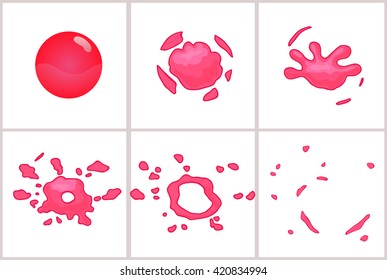 Funny cartoon colorful bubbles burst. Bubble Effect Animation.Can use for game design or animation. 