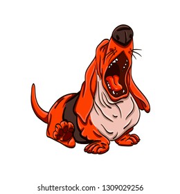 funny cartoon colorful dog with emotions