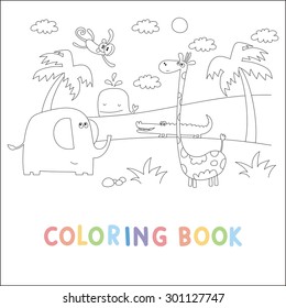 funny cartoon coloring page