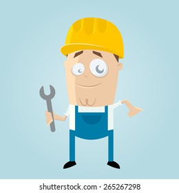 trabajador de construcción de caricaturas divertidas