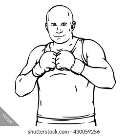 funny cartoon cool mixed martial arts fighter vector illustration