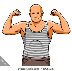 funny cartoon cool mixed martial arts fighter vector illustration