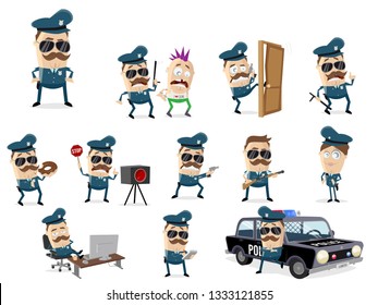 funny cartoon cop collection