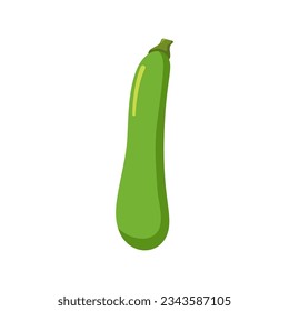 Funny cartoon courgette. Cute vegetable. Vector food illustration isolated on white background.
