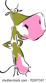 Funny Cartoon Cow