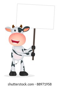 funny cartoon cow in various poses