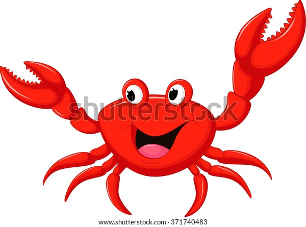 Funny Cartoon Crab Stock Vector (Royalty Free) 371740483