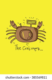 Funny cartoon crab character 