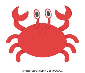 Funny Cartoon Crab Doodle Flat Clipart Stock Vector (Royalty Free ...