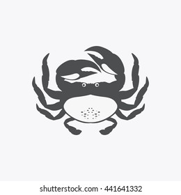 Funny cartoon crab icon isolated. Vector illustration