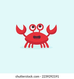 funny cartoon crab sea vector