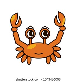
Funny cartoon crab vector illustration