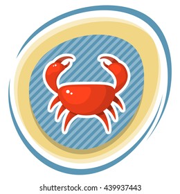 Funny cartoon crab. Vector illustration in cartoon style