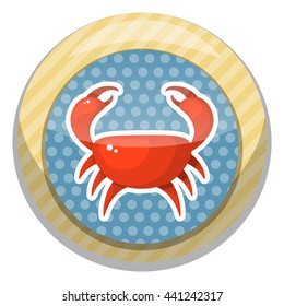 Funny cartoon crab. Vector illustration in cartoon style