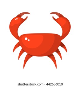 Funny cartoon crab. Vector illustration in cartoon style