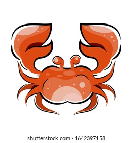 Funny Cartoon Crab For You Design Vector Illustration Suitable For Greeting Card, Poster Or T-shirt Printing.