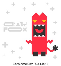 Funny cartoon crazy fox. Vector Illustration background