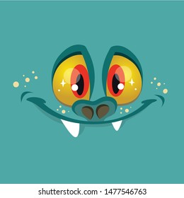 Funny cartoon creatures face avatar. Vector illustration