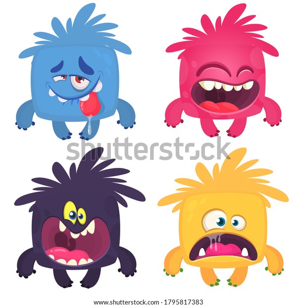 Funny Cartoon Creatures Set Cartoon Vector Stock Vector (Royalty Free ...