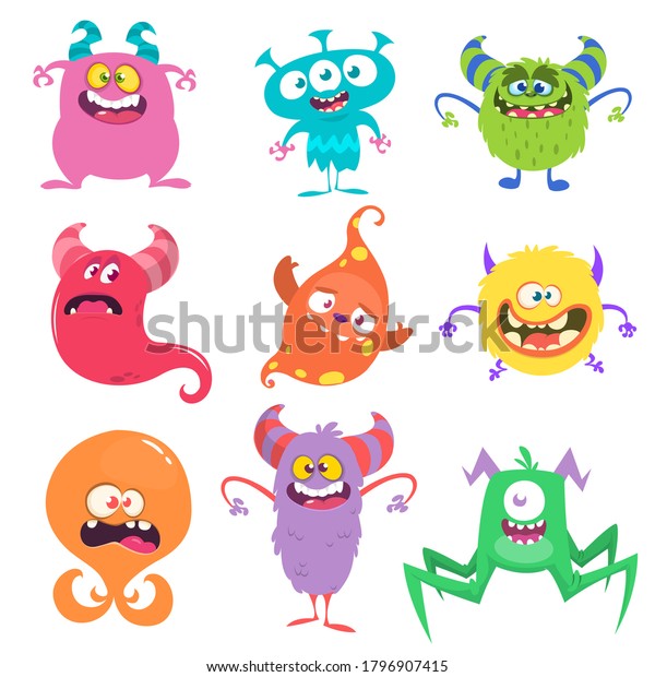 Funny Cartoon Creatures Set Cartoon Vector Stock Vector (Royalty Free ...