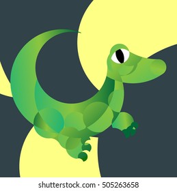 Funny cartoon crocodile