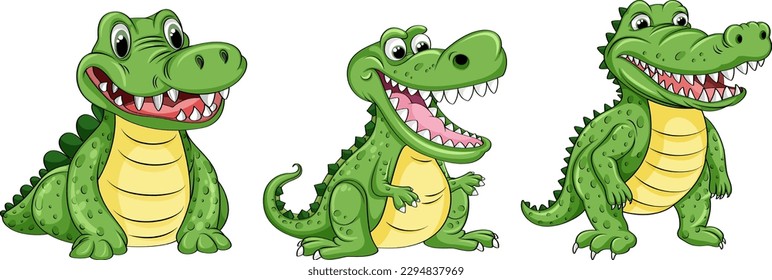 Funny Cartoon Crocodile Character illustration