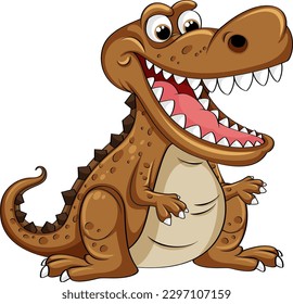 Funny Cartoon Crocodile Character illustration